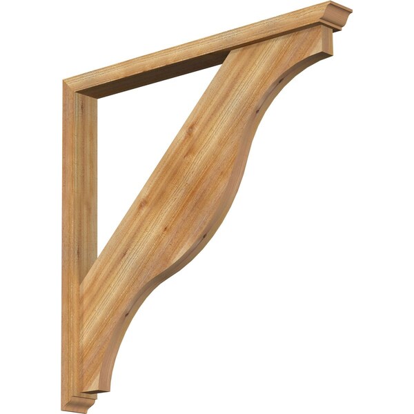 Ekena Millwork Funston Traditional Rough Sawn Bracket w/ Offset Brace, Western Red Cedar, 4"W x 40"D x 40"H BKT0402X40X40FST01RWR - main
